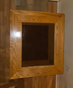 Solid Oak End Table with Smoked Glass Top - $80 OBO