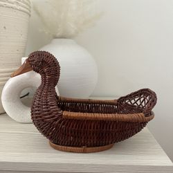 Vintage Antique Woven Duck Basket