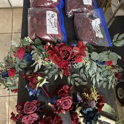 Burgundy Wedding Flowers/linen 
