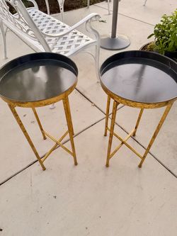 Gold Metal Magnetic Side Tables