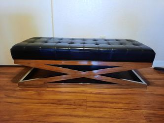 Metal and Leather Bench. Just Like New.