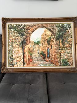 Stunning Jewish Panting worh wood fram