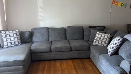 Gray Fabric Sectional Sofa