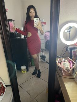 Red One Shoulder Dress Lavish Couture New W/ Tags Medium 