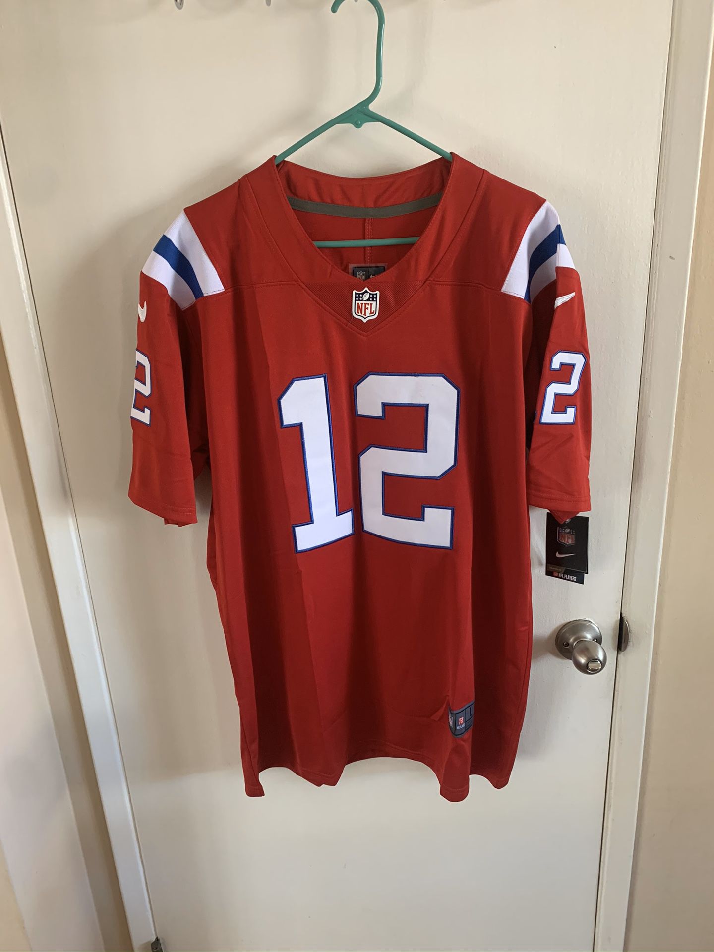 Tom Brady #12 red New England patriots jersey