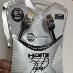Generations HDMI High-Speed Cable w/ Ethernet 6200 Series -Brand New