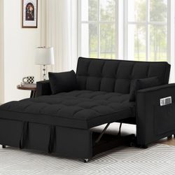 Modern Velvet 3 in 1 Convertible Sleeper Sofa Couch Bed, Pullout Couch Bed 