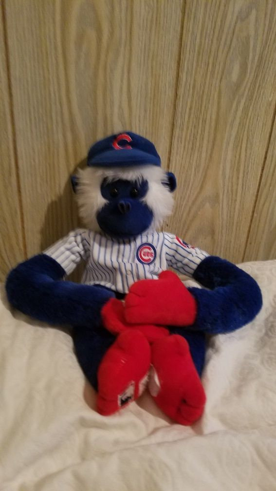 Forever Collectibles Hanging Monkey Plush Chicago Cubs Blue 19" Long Stuffed