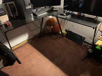 Black L-Shaped Computer Desk