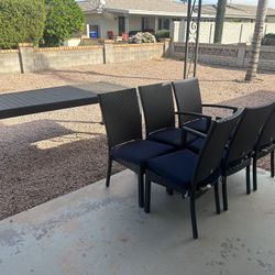 Wicker And Cushion 6 Chair Set 