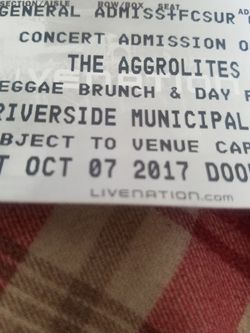 2 tickets to the aggrolites in riverside tomorrow