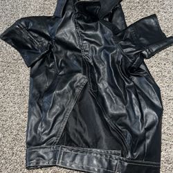 Med/lg Sz Pleather Dog Coat