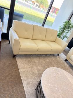 Myia- 100% real leather sofa with comfortable seats