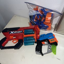 2 Nerf Guns With Bag Of Darts