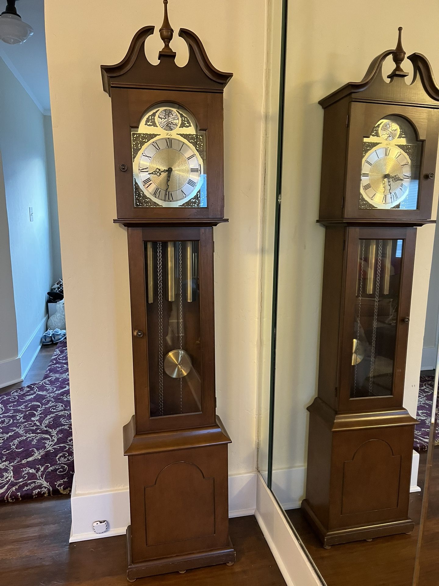 Antique Tempus Fugit Grandfather Clock
