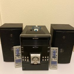 Sharp 5 Disc Changer MP3 Player Home Stereo Sound System🟢🟢read Description