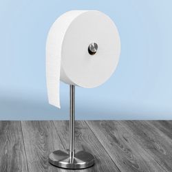 TOILET PAPER HOLDER FREESTANDING (BRUSHED STAINLESS STEEL)