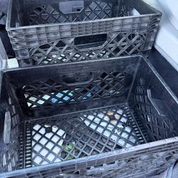 Two Black Milk Crates