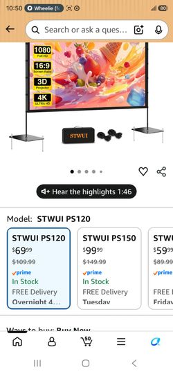 Portbale 120" projector screen
