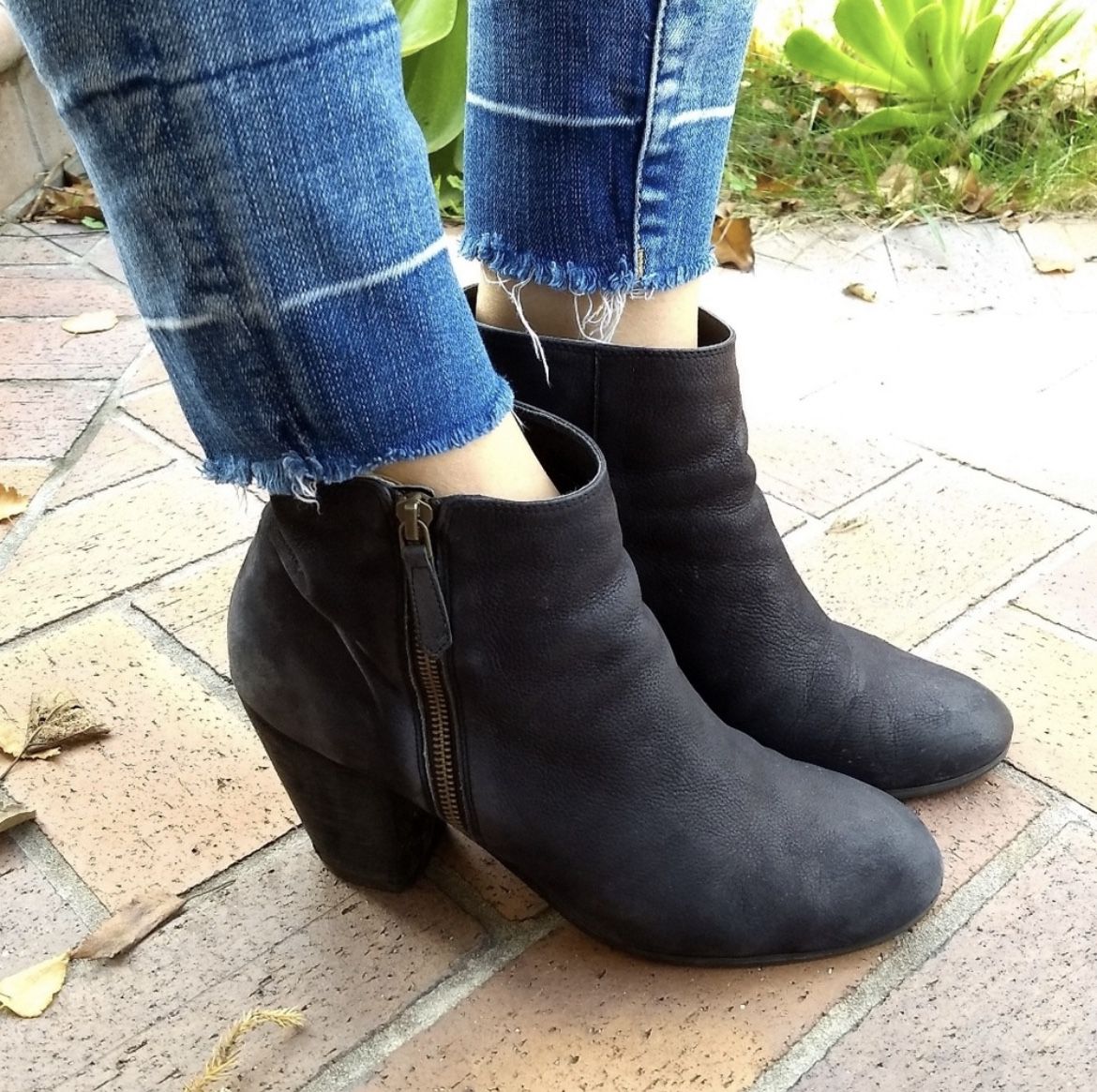 BP Nordstrom Trolley Black Ankle Boots 10 Stacked Heel