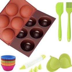 WYRRAL Semi Sphere Silicone Mold, 13 Pcs Set- Half Sphere Silicone Baking Molds for Making Chocolate, Cake, Jelly, Dome, Mousse, Ball Molds for Baking