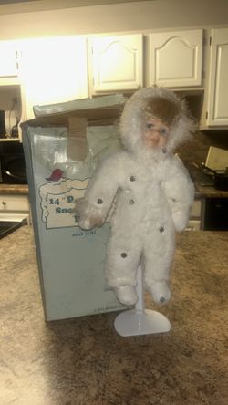 14” porcelain snow angel doll
