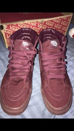 Burgundy sk8-hi vans