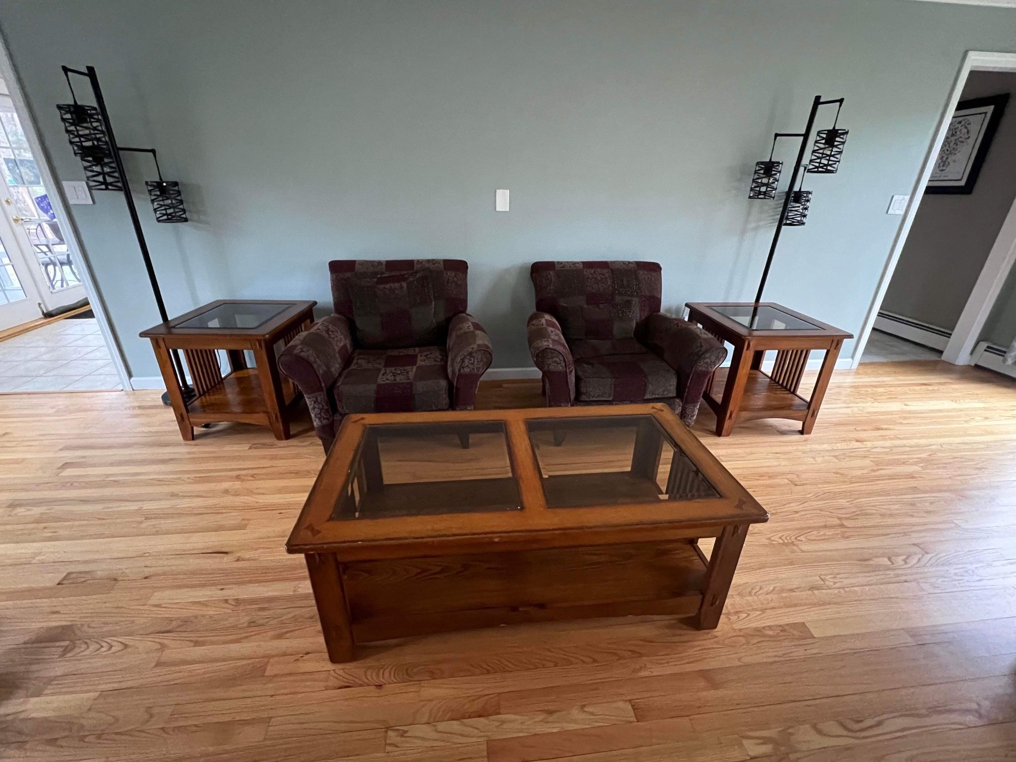 2 Chairs, 2 End Tables, 1 Coffee Table