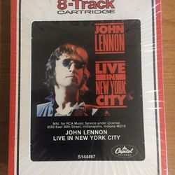John Lennon, Live in New York City, 8 track tape. Sealed.