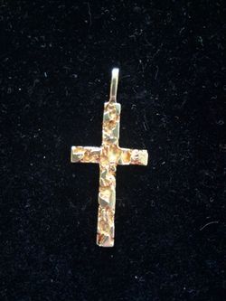 14kt Nugget cross pendant