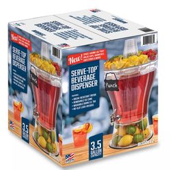 Buddeez Serve Top Beverage Dispenser With Ice Cone 3.5 Gal Brand New In Box 