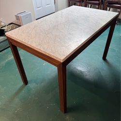 Crate & Barrel Parsons White Marble Top/ Elm Base Dining Table