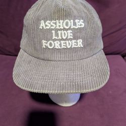 Assholes Live Forever Grey Corduroy Cap