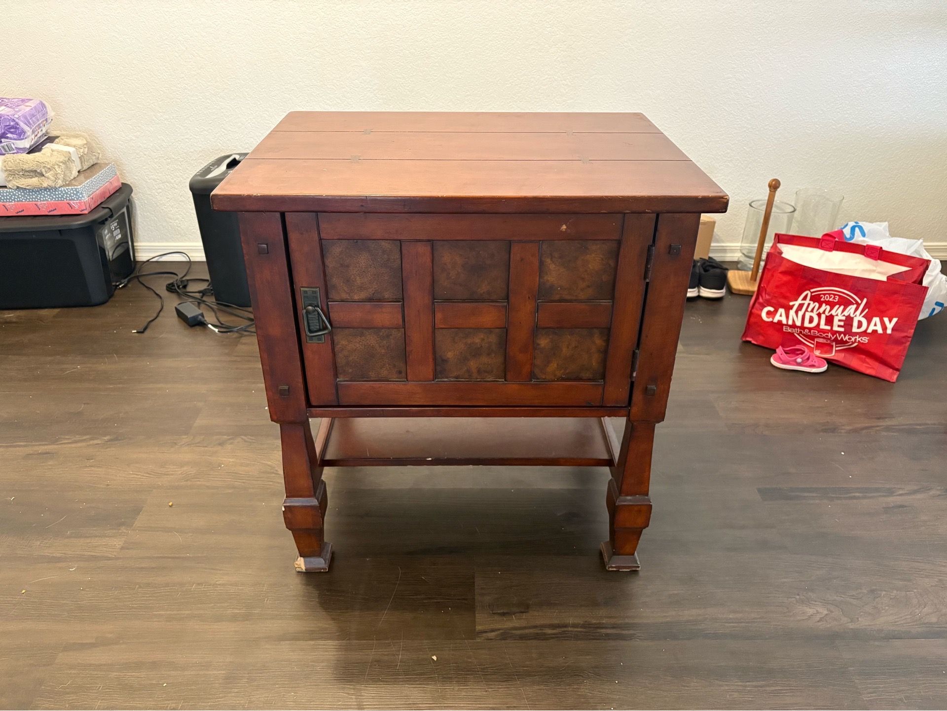 Side table with cabinet