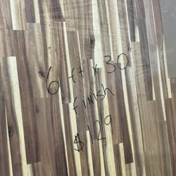 6 ft. L x 30 in. finished Acacia Butcher Block Countertop $129  Luke’s liquidations warehouse Address:  2434 N Forsyth Rd, Suite A, Orlando, Fl, 32807