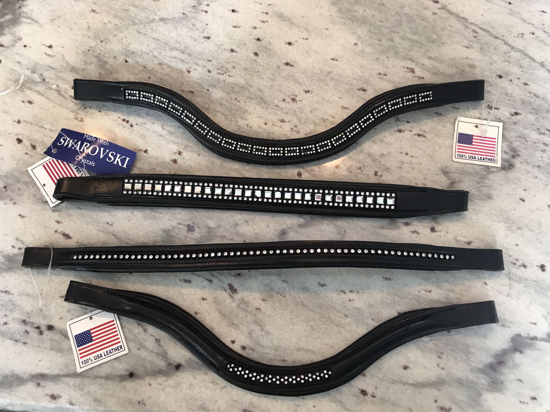 Swarovski Crystal Black Padded Browbands