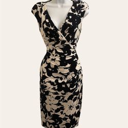 Ralph Lauren black and white floral print dress