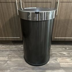Simplehuman 45-Liter Black Stainless Steel Steel Touchless Trash Can with Lid