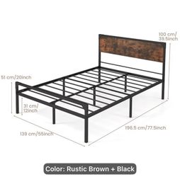 full size Heavy-duty Metal Platform Bed Frame No Box Spring Required New in Irvine