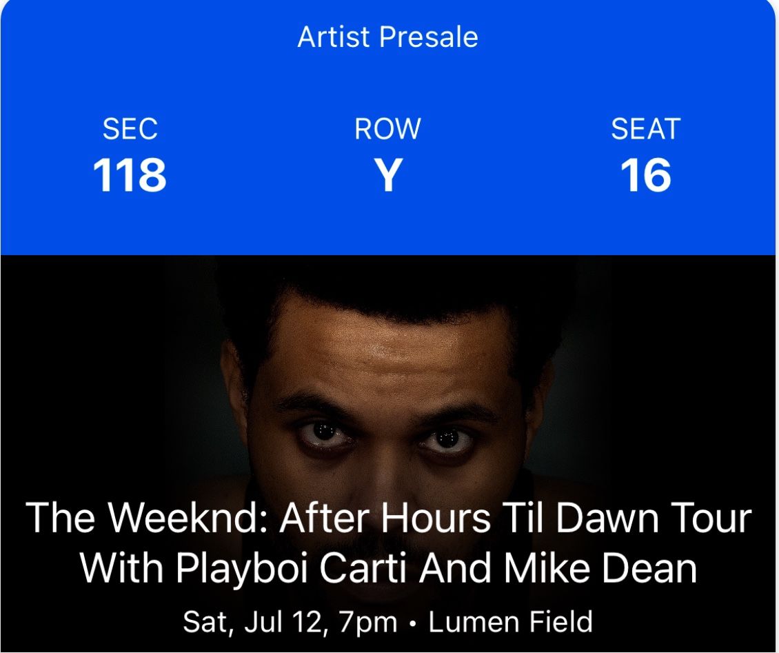 The Weeknd Tickets at Lumen Field in Seattle