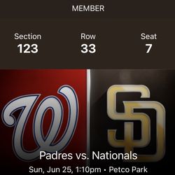 Padres Vs Nationals Sunday 6/25