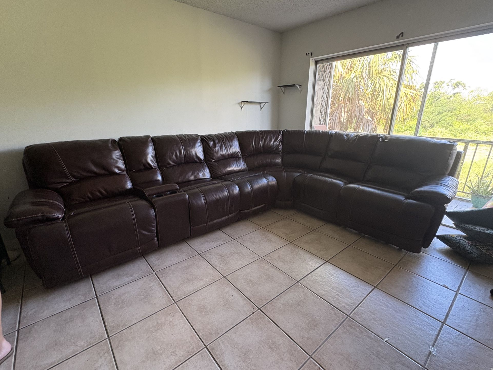 Sectional Sofa With Electric Recliners 