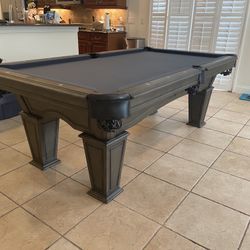 Beautiful Gray Square Leg Pool Table 