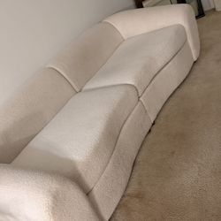 Beige Curved Couch 
