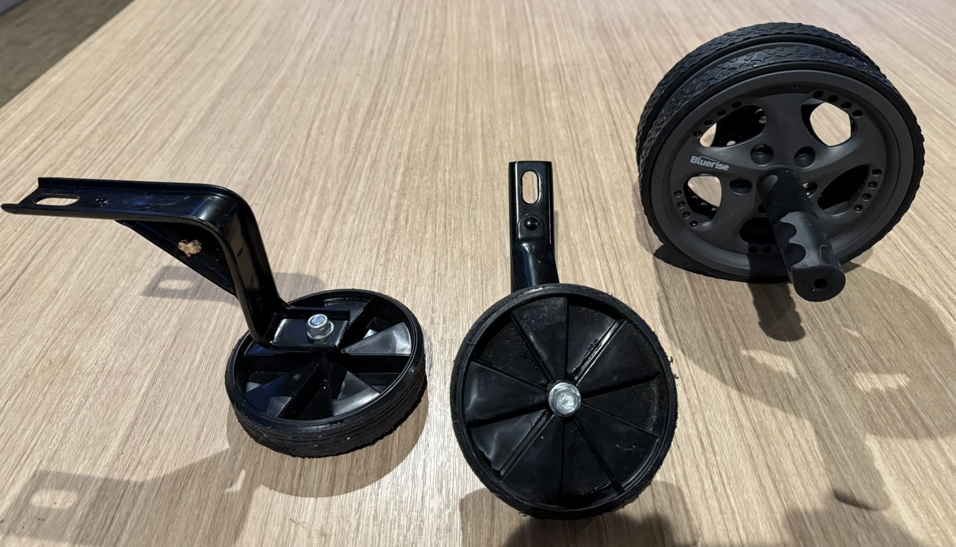 Blurise ab core strength training wheel and bicycle training wheels.  