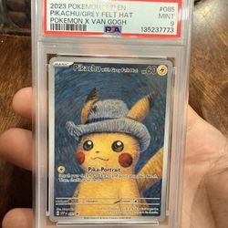 Pikachu Grey Felt Hat Psa 9