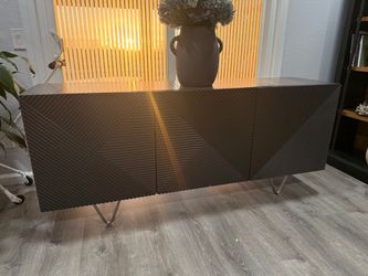 Modern Sideboard Cabinet with Geometric Doors