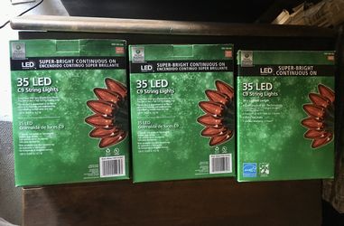 Home Accents Holiday 35 LED RED C9 Lights - Super Bright (3)