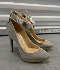 Jessica Simpson “Voilla” Silver Mesh Heels Ladies Size 7