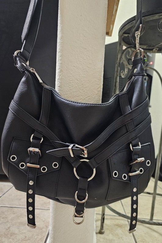 Killstar Faux Black Leather Purse